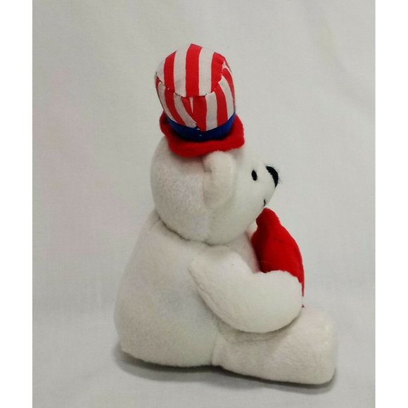 Teddy Bear Patriotic USA Plush Stuffed Animal 5" OTC Red White Blue Star - Picture 2 of 9